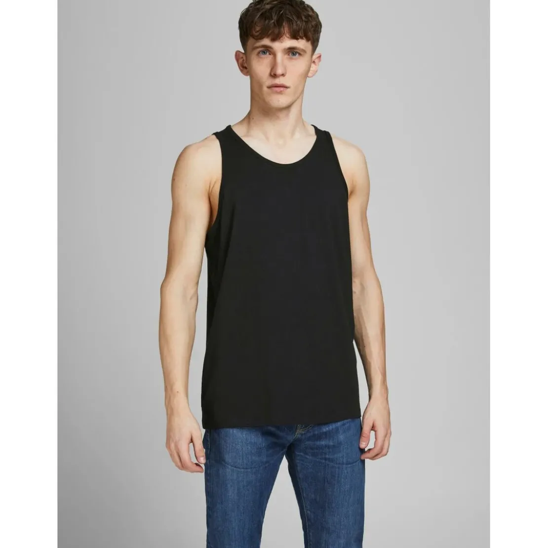 Jack & JonesDébardeur Regular Fit Col rond Sans manches Noir en coton