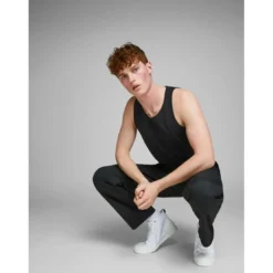 Jack & JonesDébardeur Regular Fit Col rond Sans manches Noir en coton