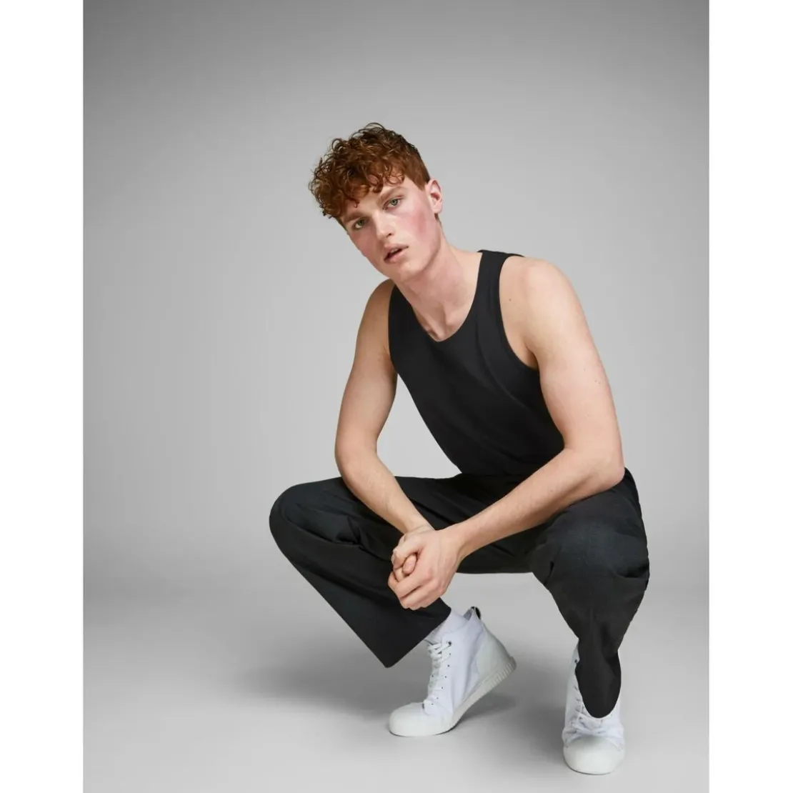 Jack & JonesDébardeur Regular Fit Col rond Sans manches Noir en coton