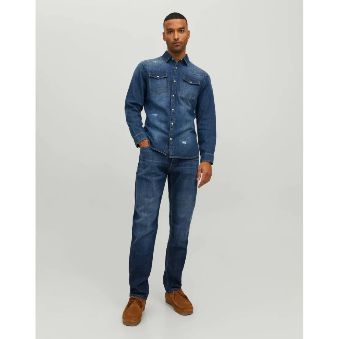 Jack & JonesJean coupe confort Tapered Fit Bleu en coton Van