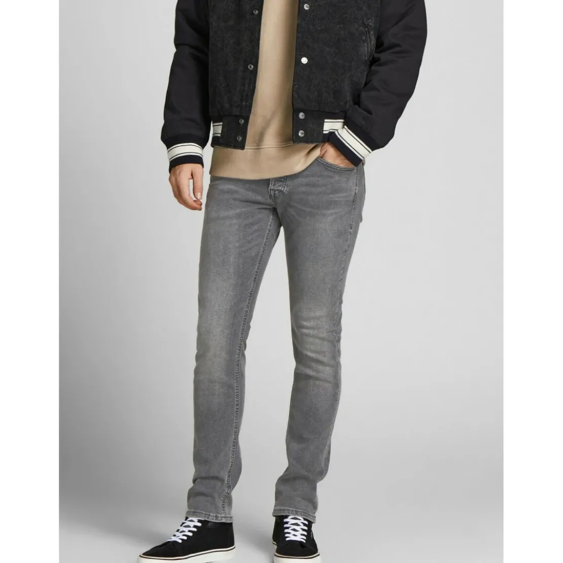 Jack & JonesJean slim Fit Gris en coton Owen