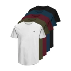 Jack & JonesLot de 5 T-shirts Regular Fit Col rond Manches courtes en coton