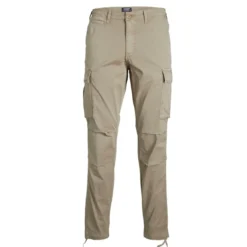Jack & JonesPantalon cargo Carrot Fit Gris beige en coton