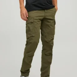 Jack & JonesPantalon cargokaki Dirk en coton