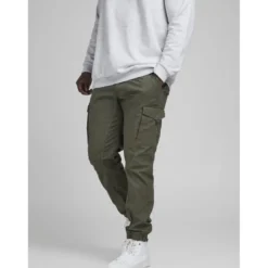 Jack & JonesPantalon cargo Slim Tapered Fit Vert foncé en coton