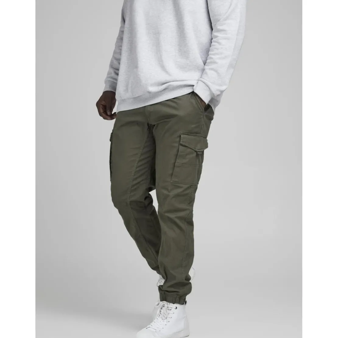 Jack & JonesPantalon cargo Slim Tapered Fit Vert foncé en coton