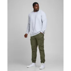 Jack & JonesPantalon cargo Slim Tapered Fit Vert foncé en coton