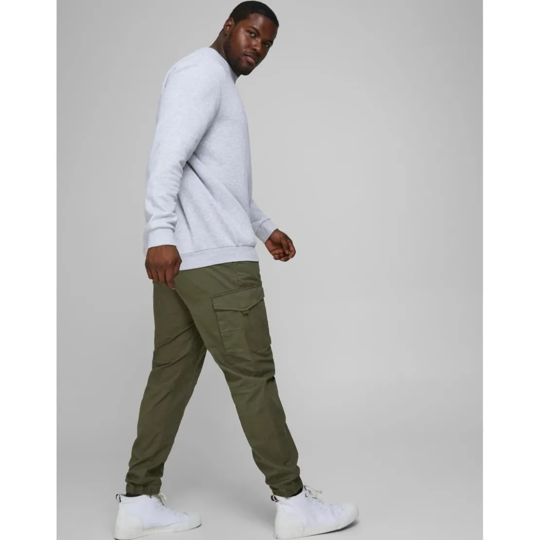 Jack & JonesPantalon cargo Slim Tapered Fit Vert foncé en coton
