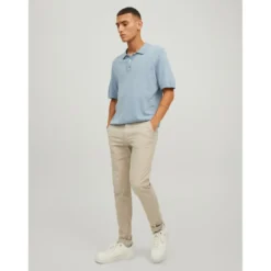 Jack & JonesPantalon chino Slim Fit Gris beige en coton Quinn