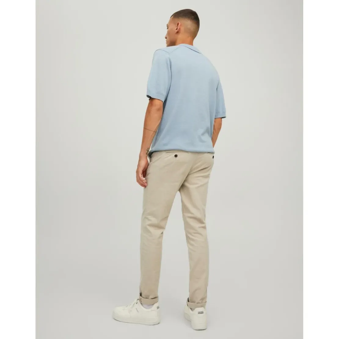 Jack & JonesPantalon chino Slim Fit Gris beige en coton Quinn
