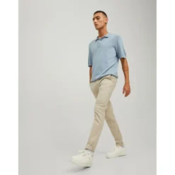 Jack & JonesPantalon chino Slim Fit Gris beige en coton Quinn