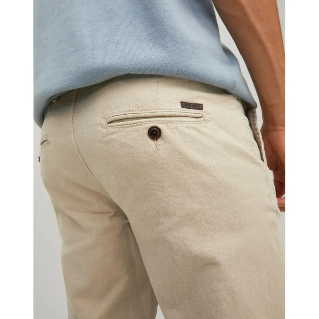 Jack & JonesPantalon chino Slim Fit Gris beige en coton Quinn