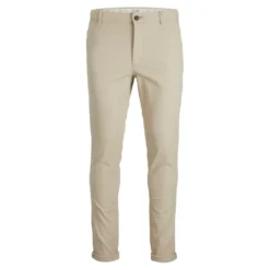 Jack & JonesPantalon chino Slim Fit Gris beige en coton Quinn