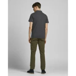 Jack & JonesPolo Slim Fit Polo Manches courtes Gris Foncé en coton Kurt
