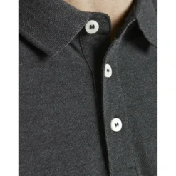Jack & JonesPolo Slim Fit Polo Manches courtes Gris Foncé en coton Kurt