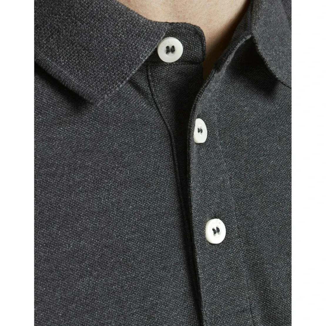 Jack & JonesPolo Slim Fit Polo Manches courtes Gris Foncé en coton Kurt