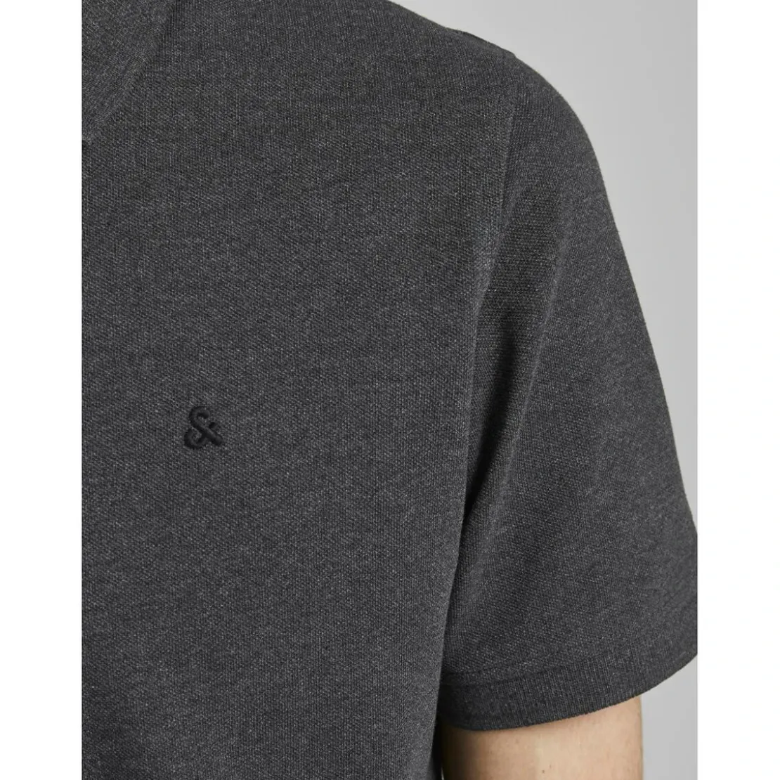 Jack & JonesPolo Slim Fit Polo Manches courtes Gris Foncé en coton Kurt