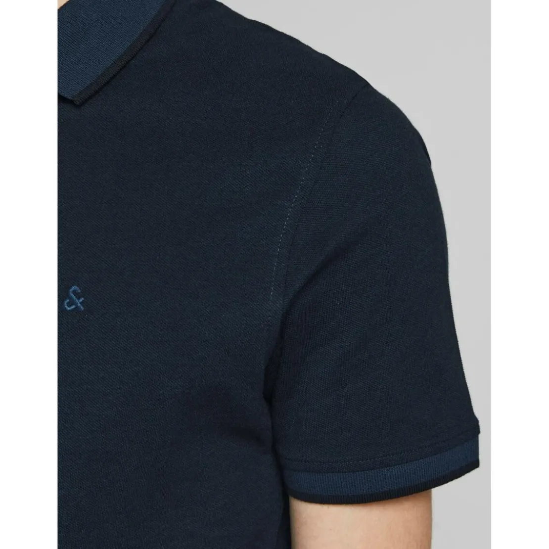 Jack & JonesPolo Slim Fit Polo Manches courtes Bleu Marine en coton Mark