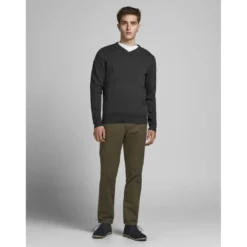 Jack & JonesPull en maille Col rond Manches longues Gris Foncé Ryan