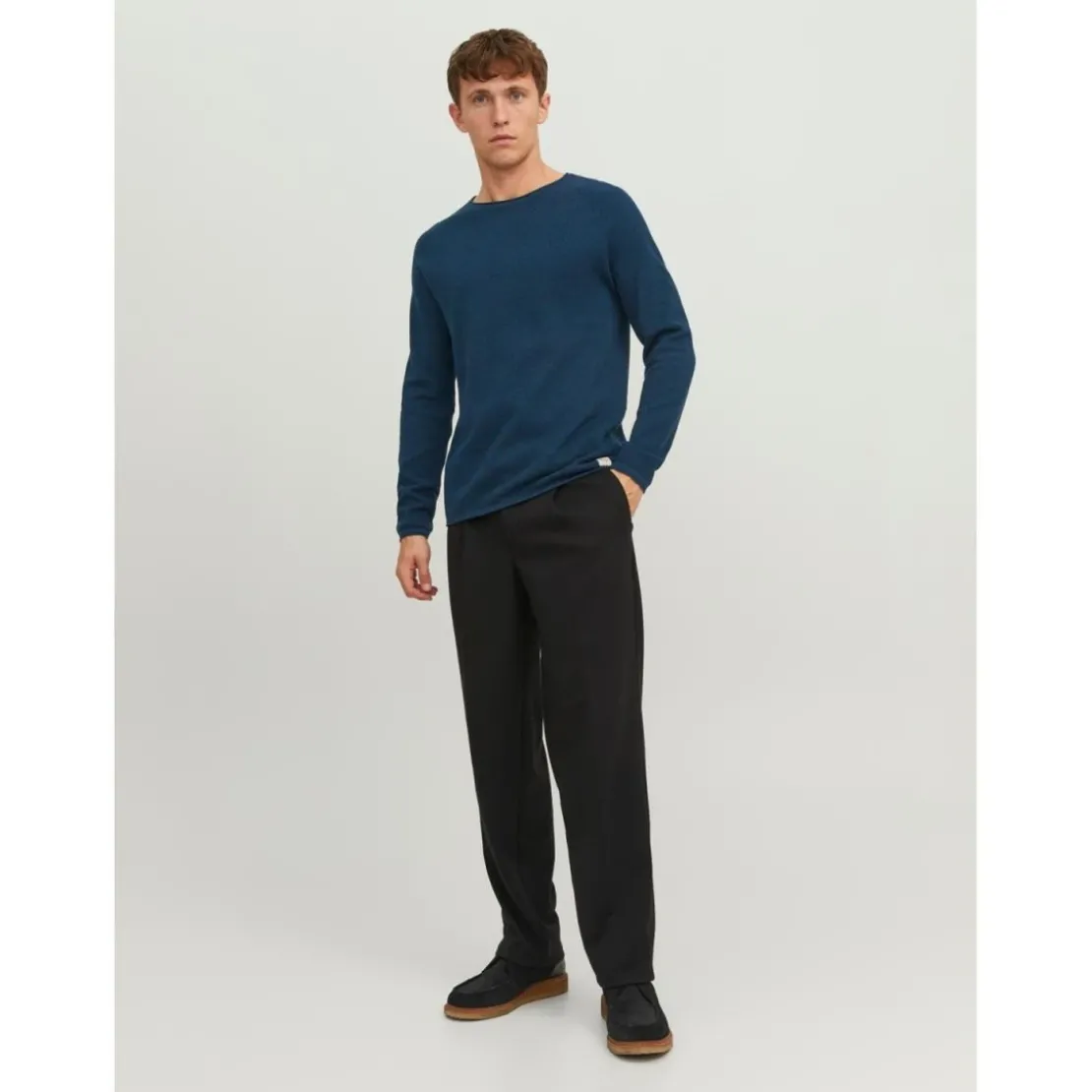 Jack & JonesPull en maille Col rond Manches longues Turquoise foncé Cain