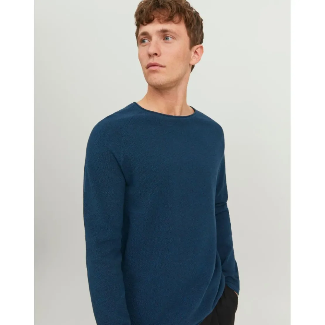 Jack & JonesPull en maille Col rond Manches longues Turquoise foncé Cain