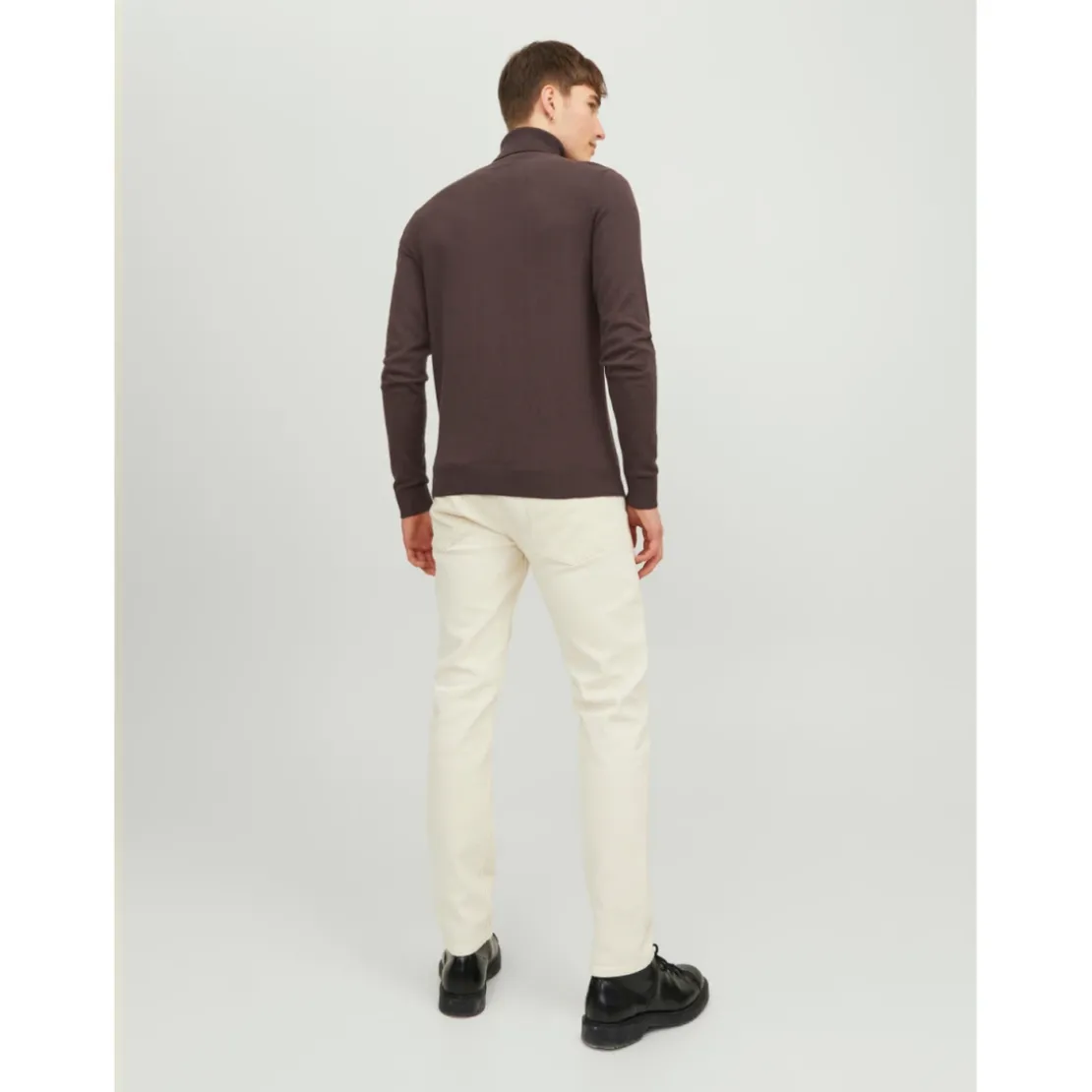 Jack & JonesPull en maille Col tortue Manches longues Marron foncé