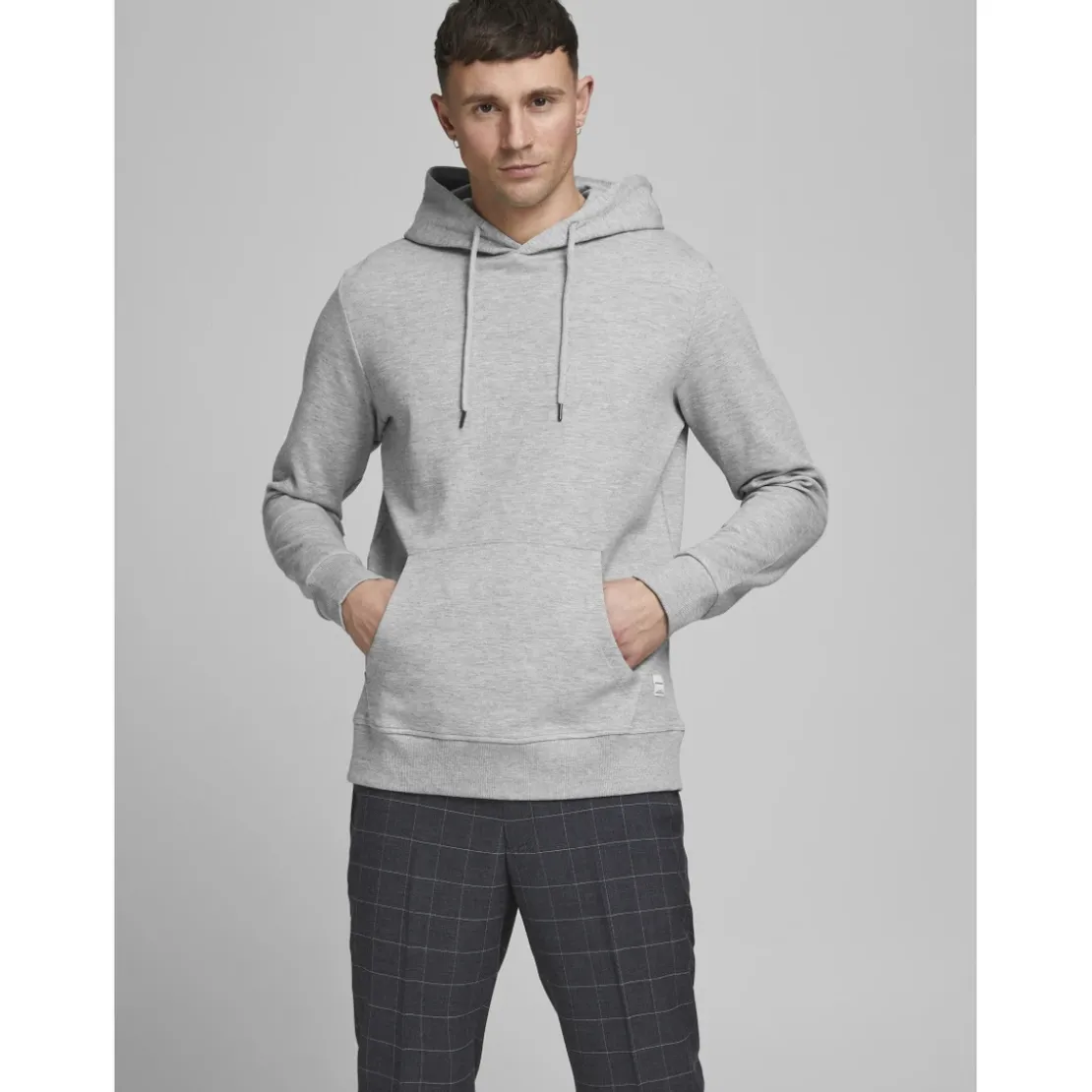 Jack & JonesSweat à capuche Standard Fit Manches longues Gris Clair en coton Luka Yves