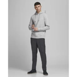 Jack & JonesSweat à capuche Standard Fit Manches longues Gris Clair en coton Luka Yves