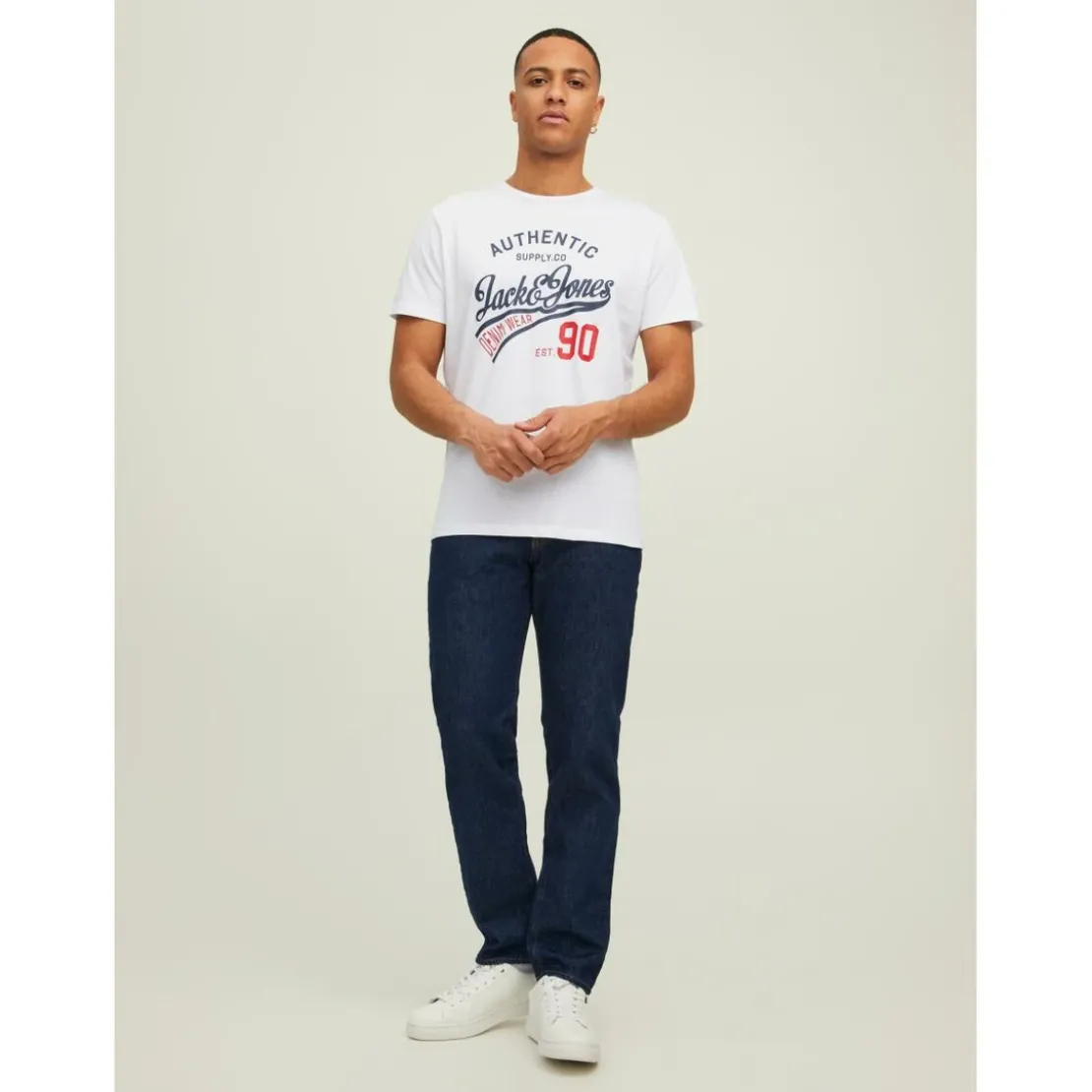 Jack & JonesT-shirt Regular Fit Col rond Manches courtes Noir en coton Troy