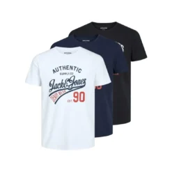 Jack & JonesT-shirt Regular Fit Col rond Manches courtes Noir en coton Troy