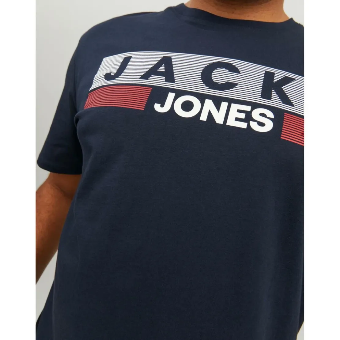 Jack & JonesT-shirt Regular Fit Col rond Manches courtes Bleu Marine en coton Leon