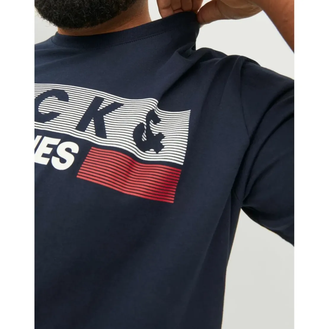Jack & JonesT-shirt Regular Fit Col rond Manches courtes Bleu Marine en coton Leon