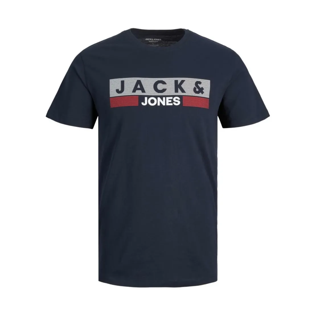 Jack & JonesT-shirt Regular Fit Col rond Manches courtes Bleu Marine en coton Leon
