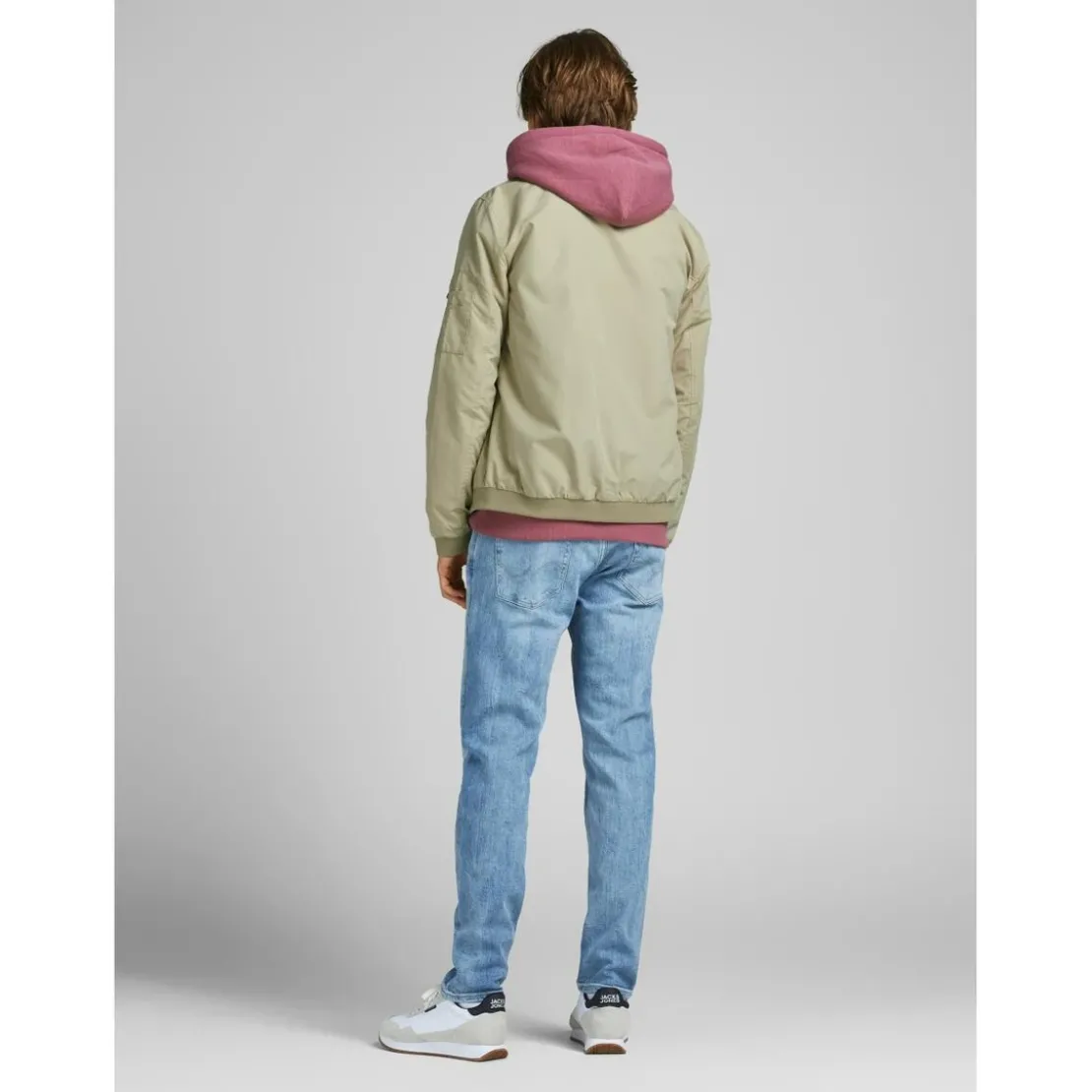 Jack & JonesVeste bomber Courte Baseball Manches longues Gris Clair beige
