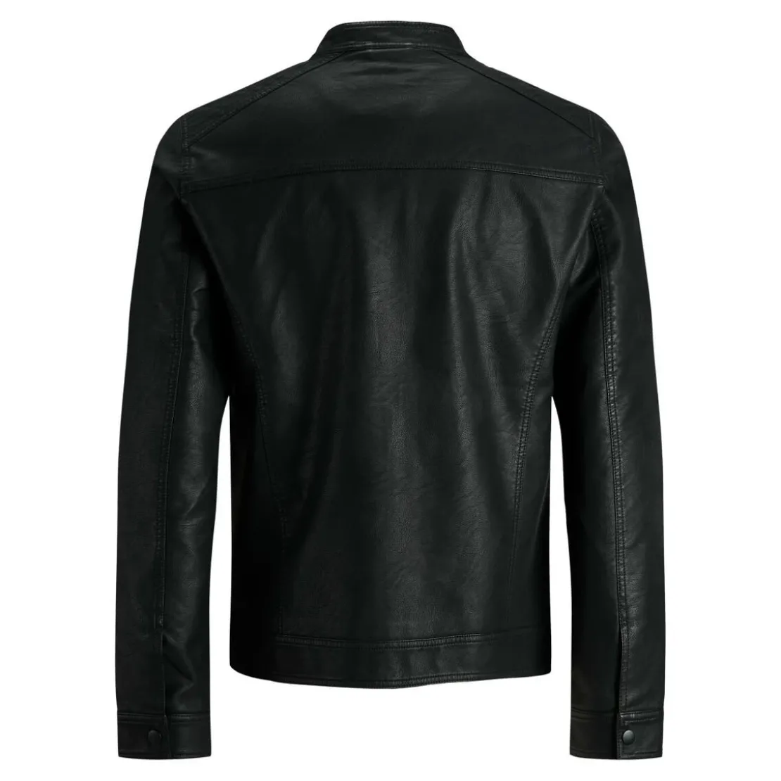 Jack & JonesVeste de motard en simili-cuir Col motard Manches longues Noir Otto
