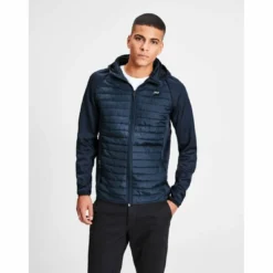 Jack & JonesVeste matelassée capuche Manches longues Bleu Marine