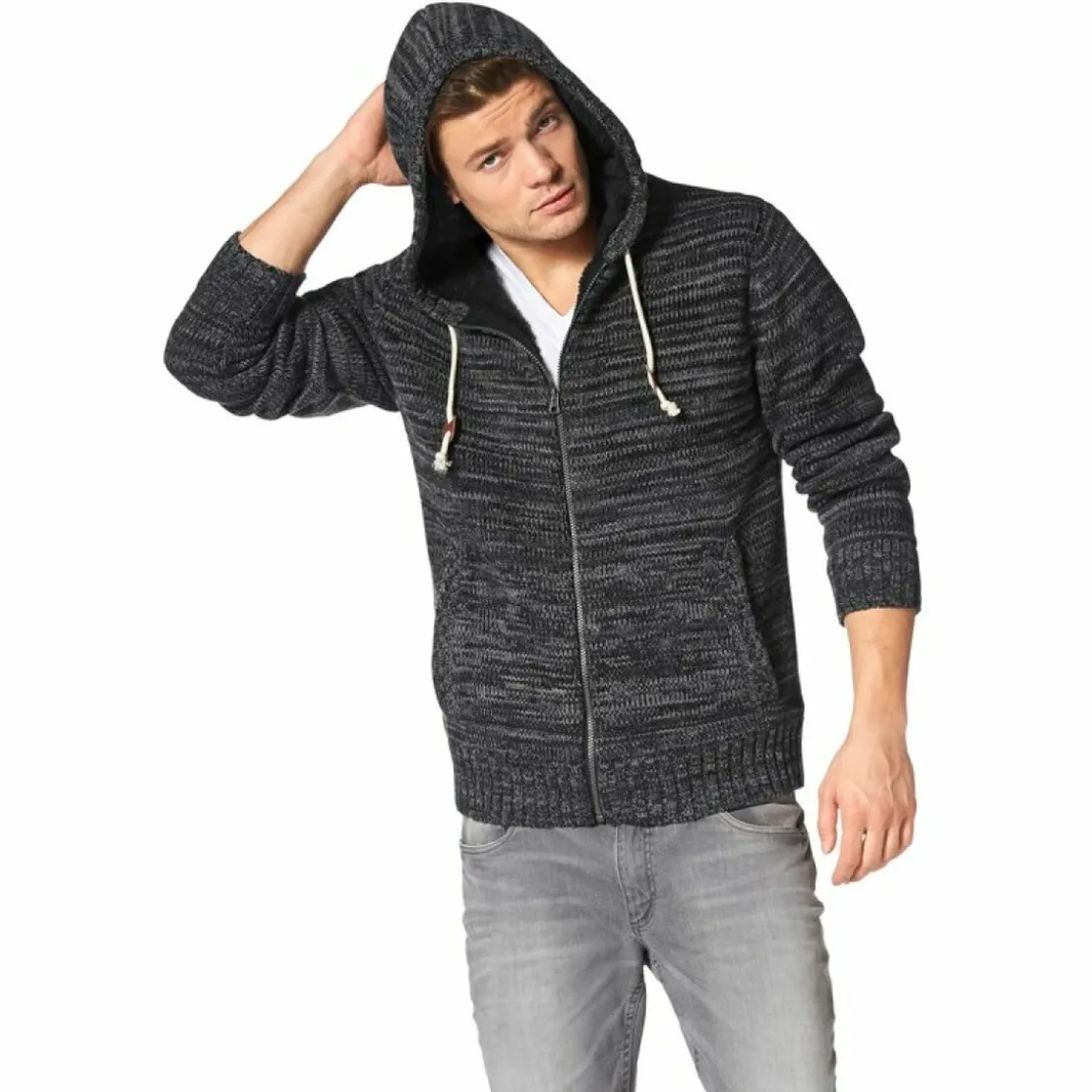 John DevinGilet zippé à capuche fourré homme John Devin - Multicolore
