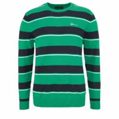 John DevinPull rayé col rond manches longues homme John Devin - Blanc