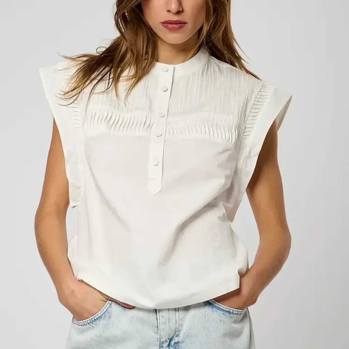 KaporalChemise Manches Courtes EDDA en coton blanc