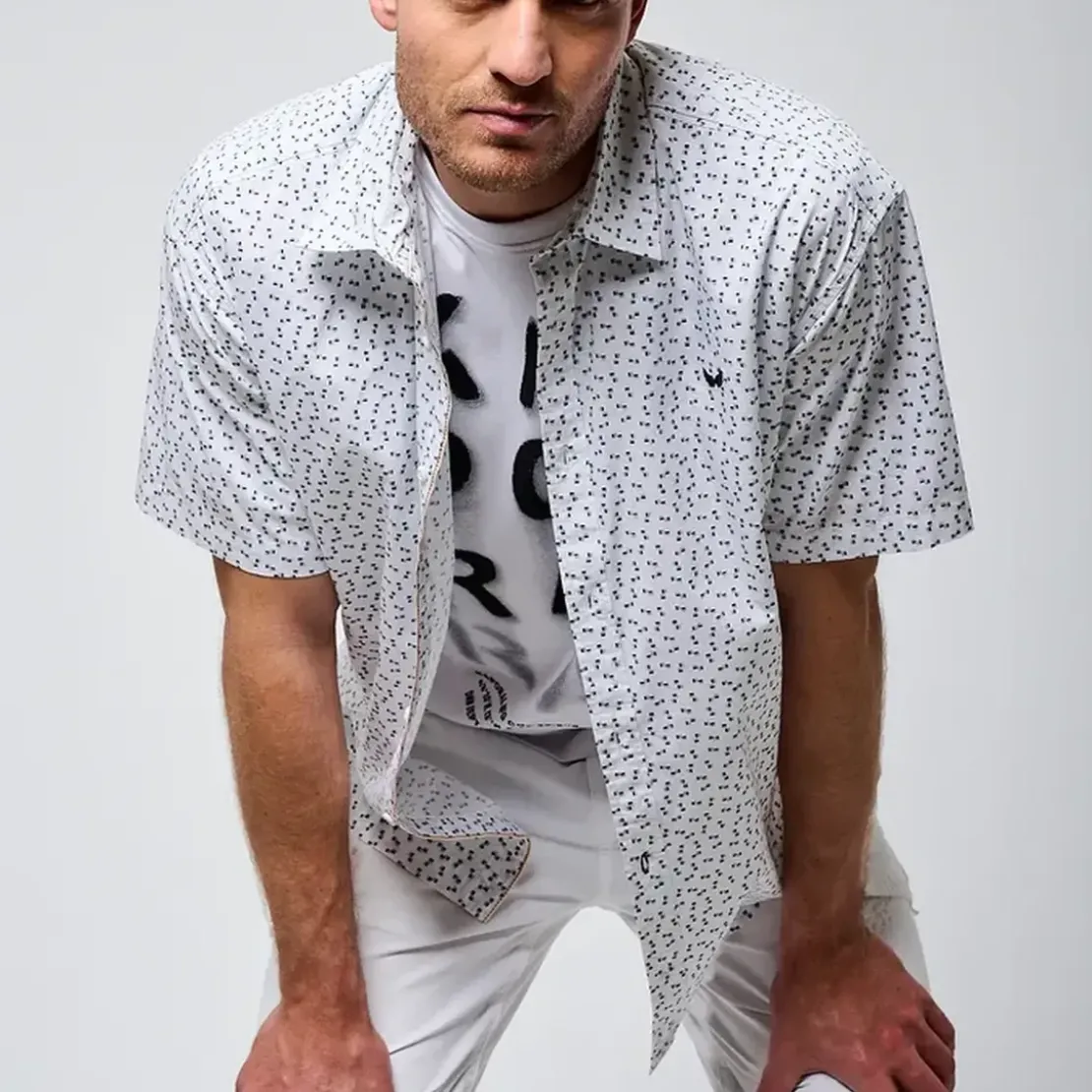 KaporalChemise Manches Courtes en coton BLOCK White blanc