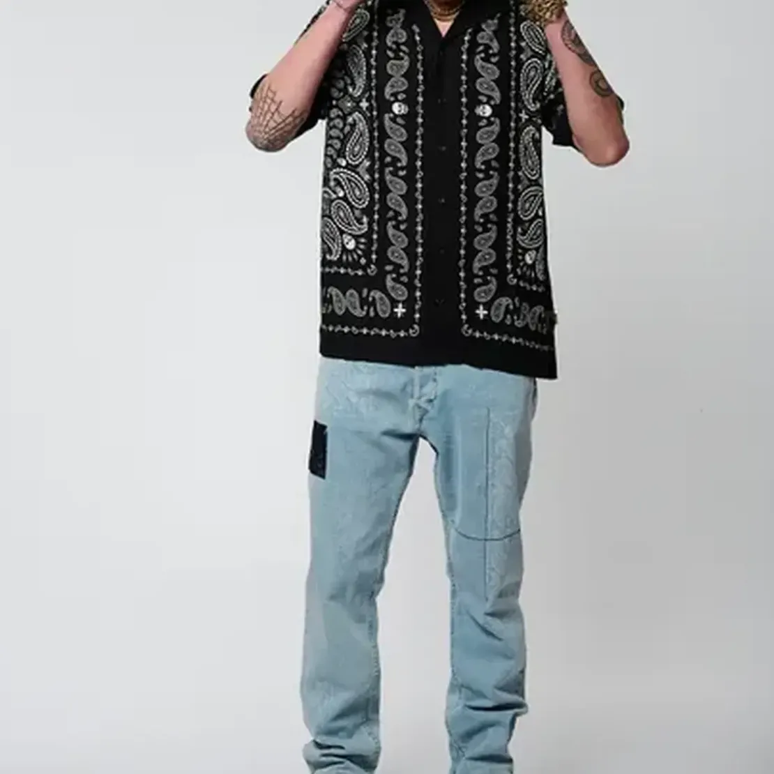 KaporalChemise Manches Courtes en viscose TEXAS Black noir