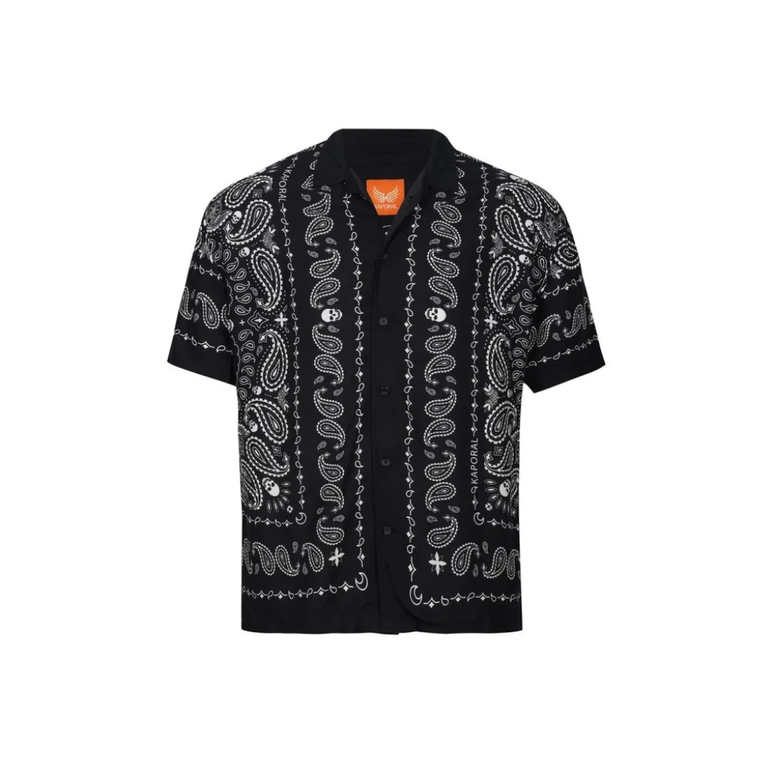 KaporalChemise Manches Courtes en viscose TEXAS Black noir
