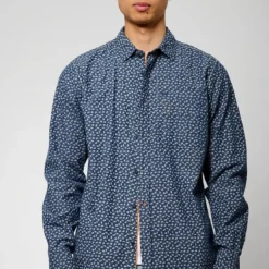KaporalChemise Manches Longues en coton BALEY bleu marine