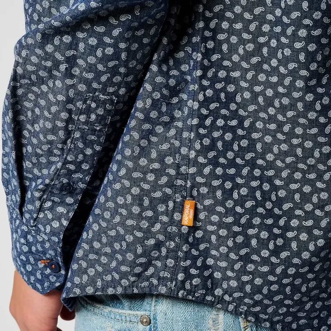 KaporalChemise Manches Longues en coton BALEY bleu marine