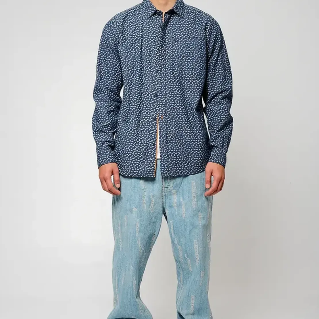 KaporalChemise Manches Longues en coton BALEY bleu marine