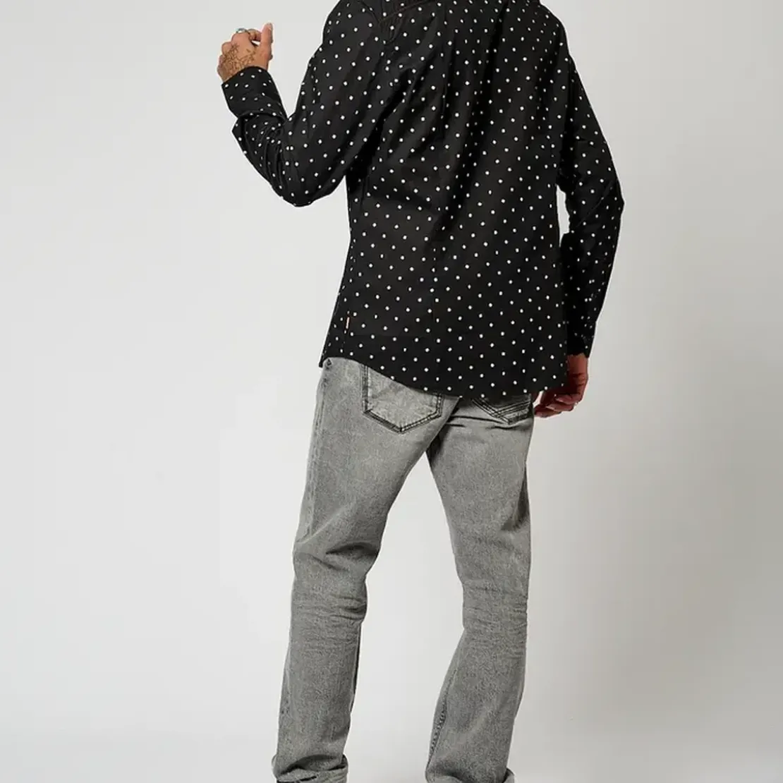 KaporalChemise Manches Longues en coton BELIZ Black noir