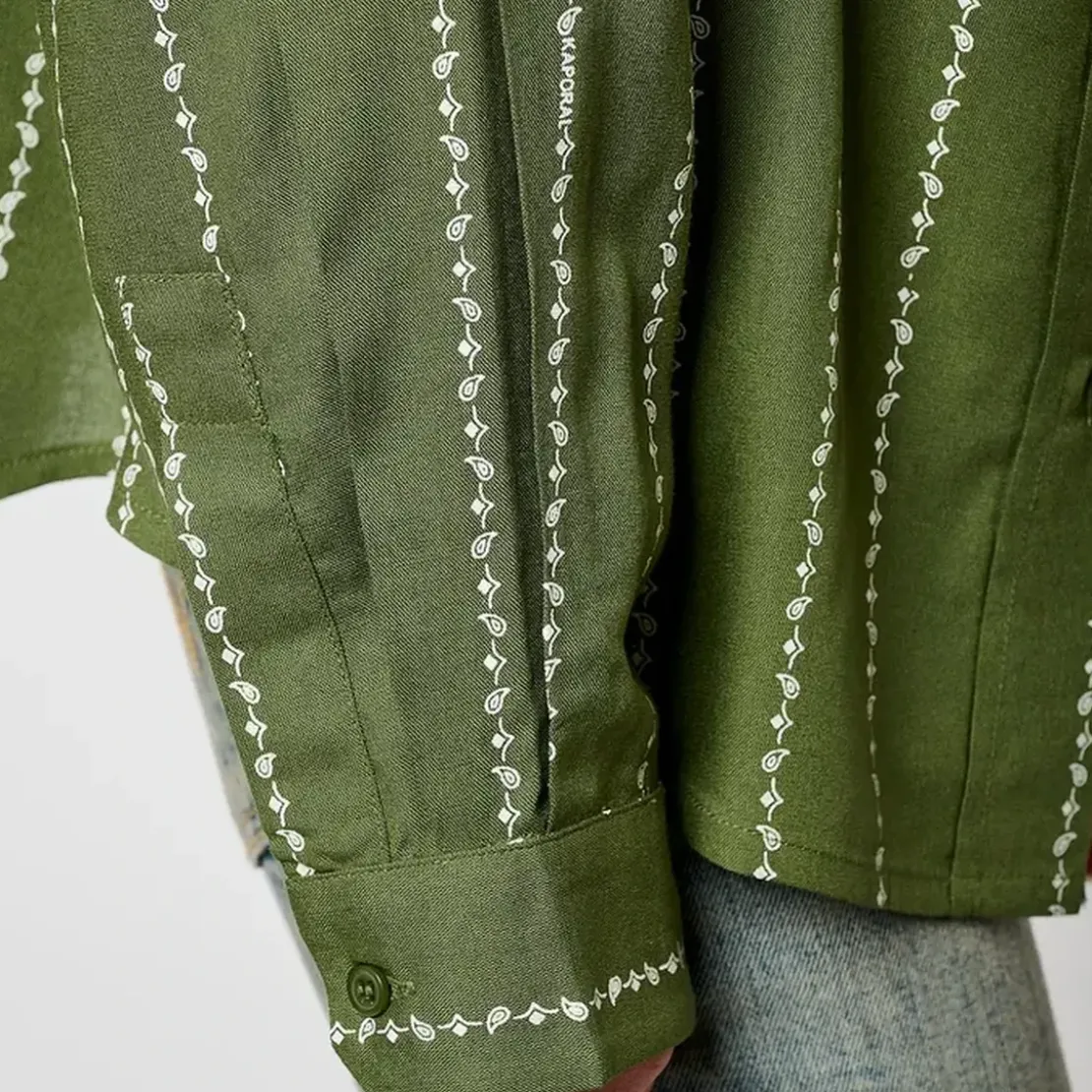 KaporalChemise manches longues VERSO kaki en viscose