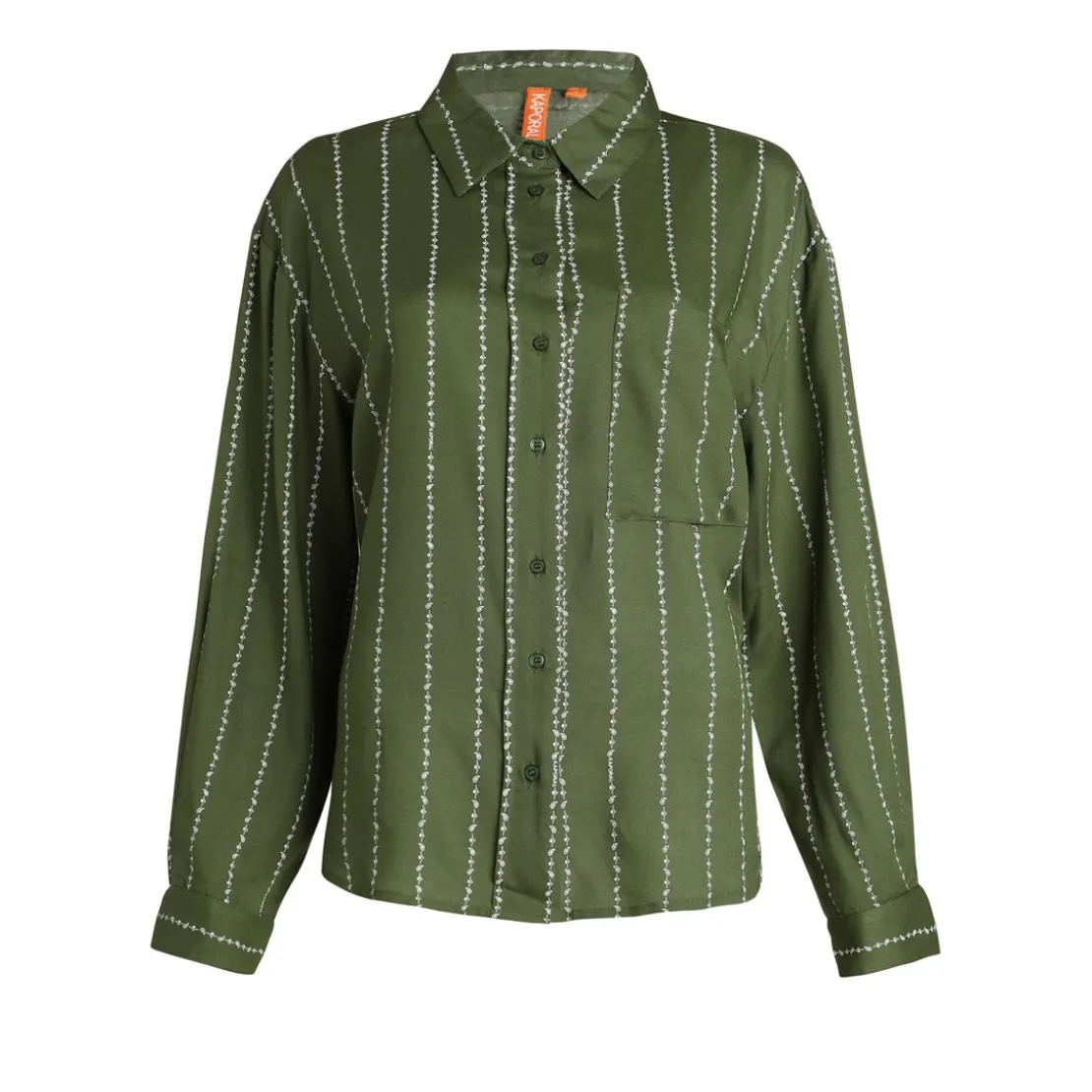 KaporalChemise manches longues VERSO kaki en viscose
