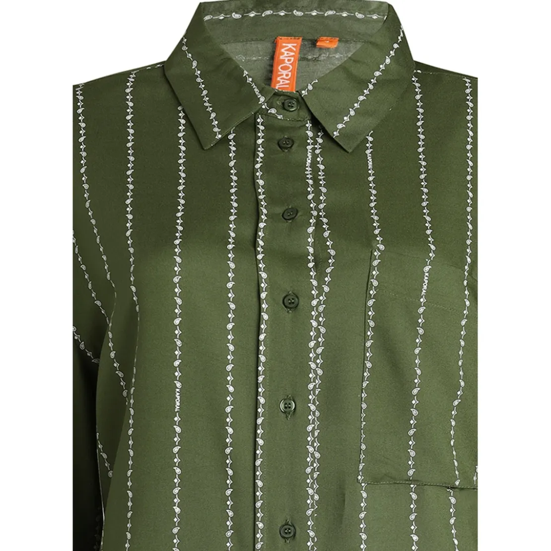 KaporalChemise manches longues VERSO kaki en viscose
