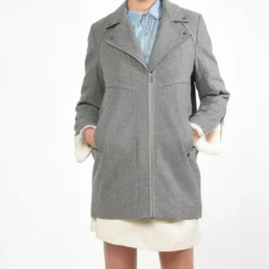 KaporalManteau lainé forme boule femme Cazal Kaporal® - Gris en laine